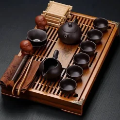 Vintage Chinesisches Teetablett-Set - Elegantes traditionelles Teeservice