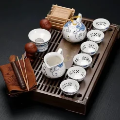 Vintage Chinesisches Teetablett-Set - Elegantes traditionelles Teeservice
