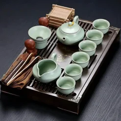 Vintage Chinesisches Teetablett-Set - Elegantes traditionelles Teeservice