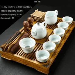 Vintage Chinesisches Teetablett-Set - Elegantes traditionelles Teeservice