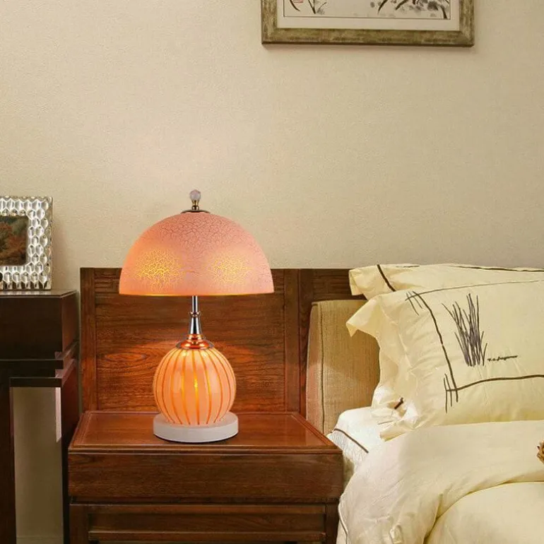 Vintage Crackle Glas Tischlampe - Retro Home Decor Beleuchtung