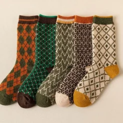 Vintage Damen Crew Socken - Retro Gemütliches Schuhwerk