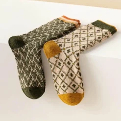 Vintage Damen Crew Socken - Retro Gemütliches Schuhwerk