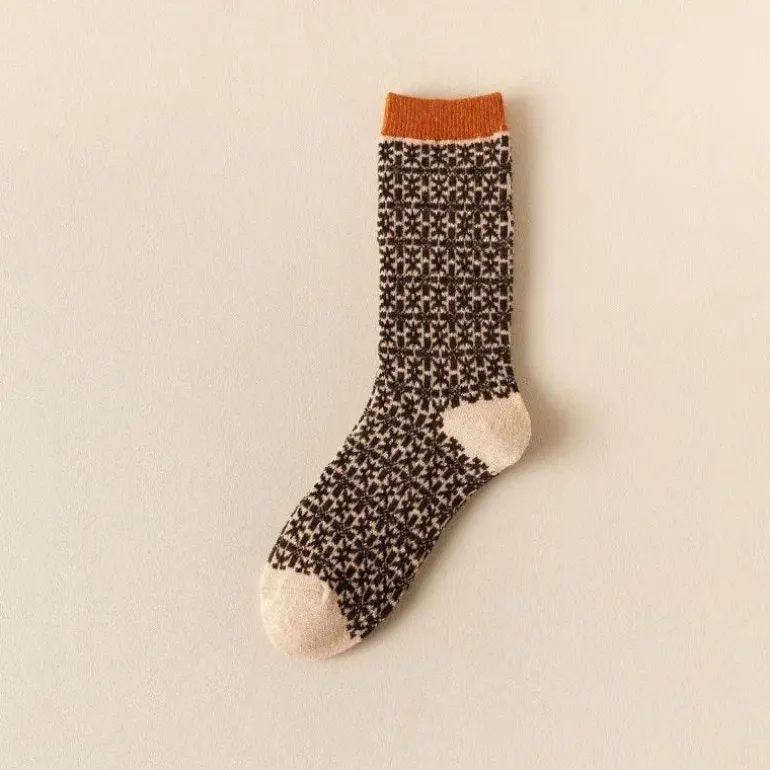 Vintage Damen Crew Socken - Retro Gemütliches Schuhwerk