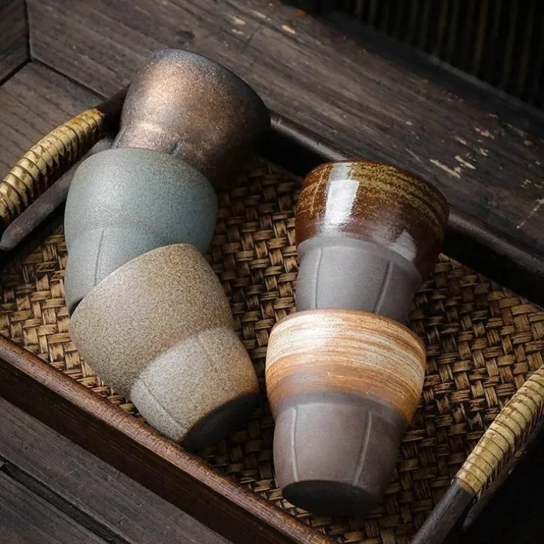 Vintage Espressotassen-Set – Kung-Fu-Teetassen für das Home Office