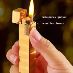 Vintage Feuerzeug mit Kupferflamme – handgefertigtes Design