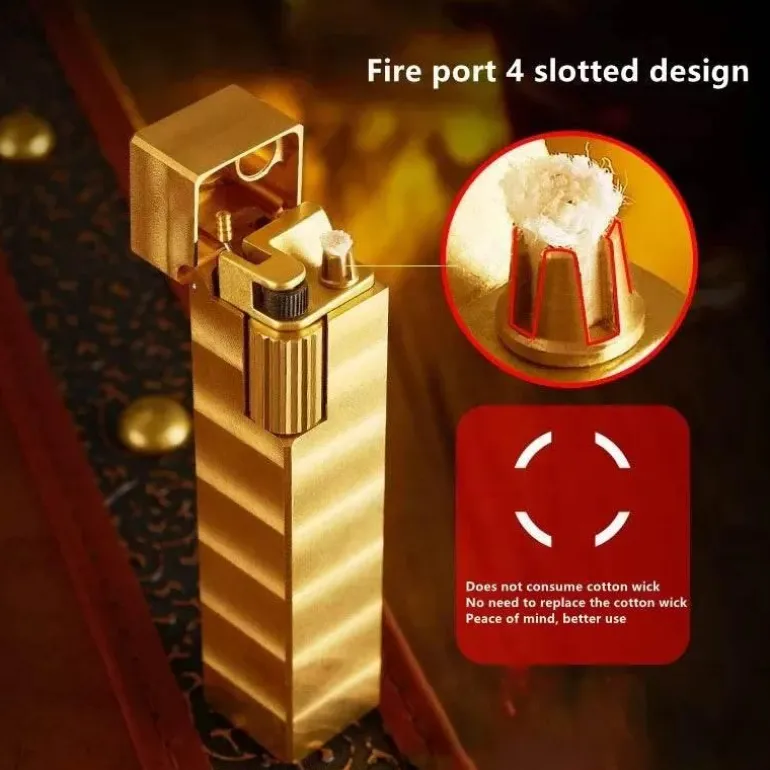 Vintage Feuerzeug mit Kupferflamme – handgefertigtes Design