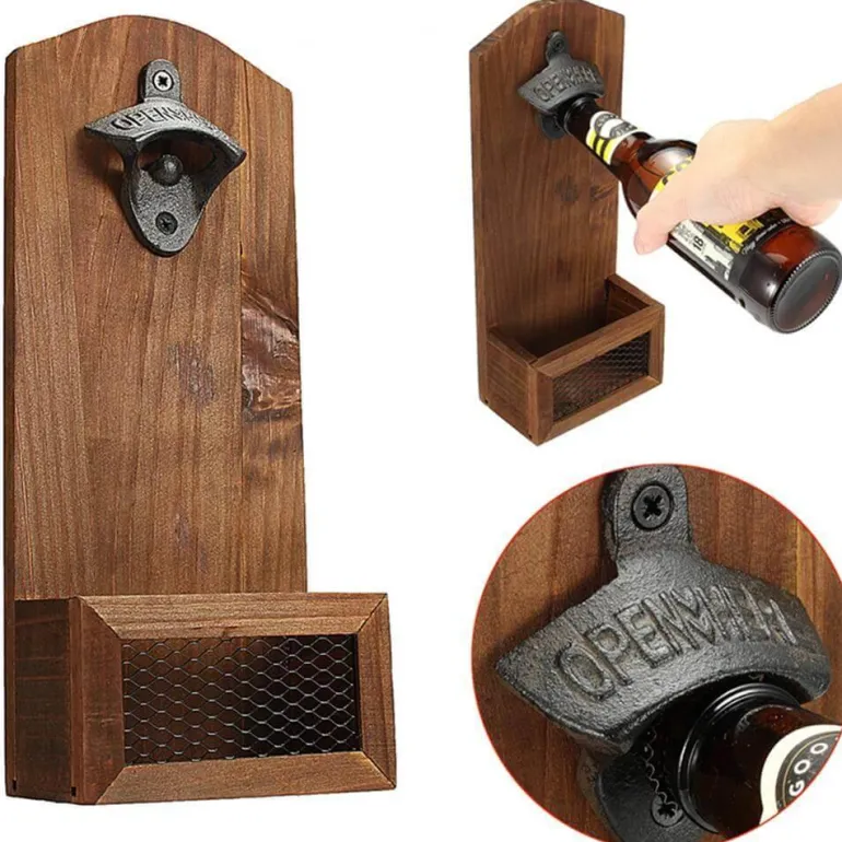 Vintage Flaschenöffner zur Wandmontage – Rustikales Bardekor