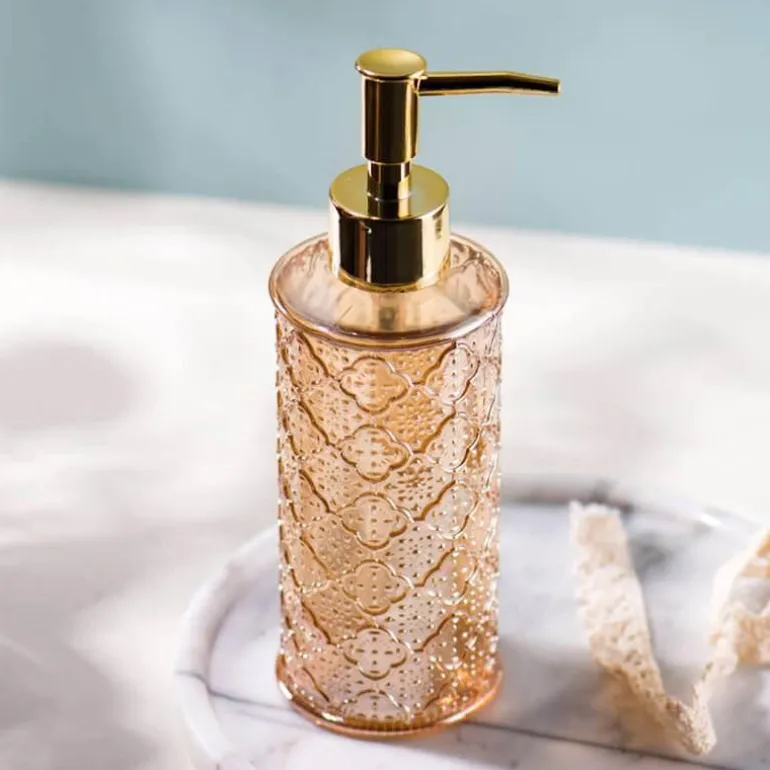 Vintage Floral Soap Dispenser - Elegant Begonia Bathroom Decor