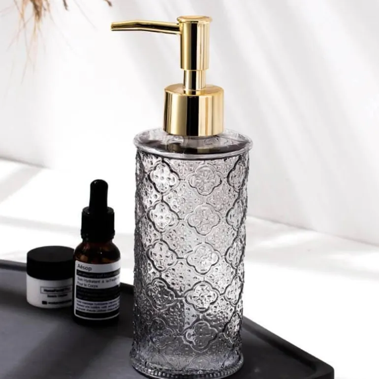 Vintage Floral Soap Dispenser - Elegant Begonia Bathroom Decor