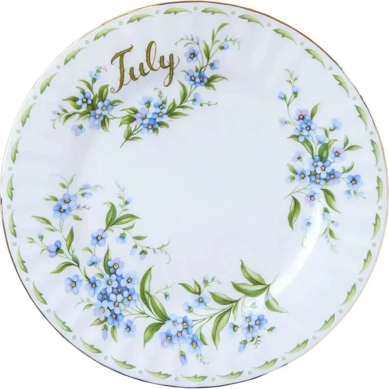 Vintage Flower Bone China Teller - Elegantes Küchengeschirr