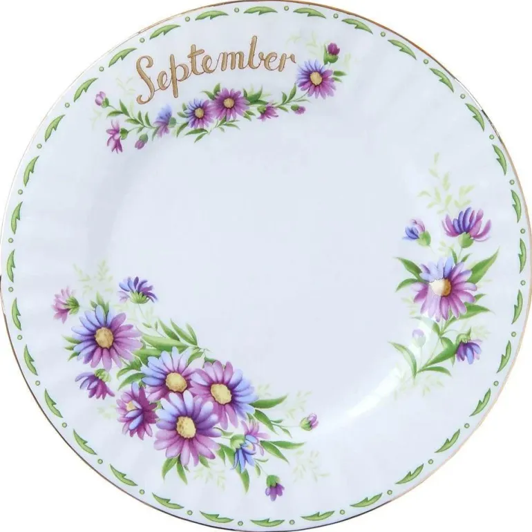 Vintage Flower Bone China Teller - Elegantes Küchengeschirr