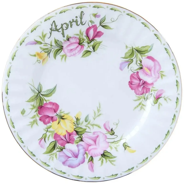 Vintage Flower Bone China Teller - Elegantes Küchengeschirr