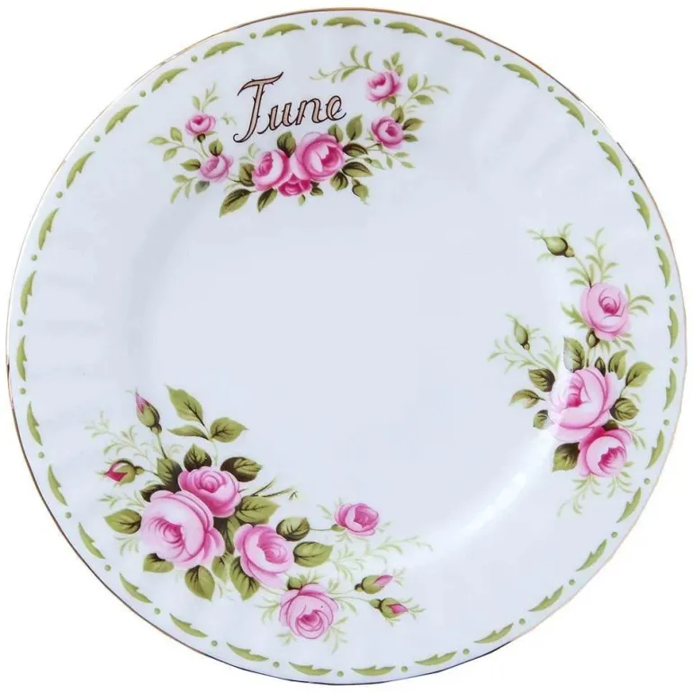 Vintage Flower Bone China Teller - Elegantes Küchengeschirr