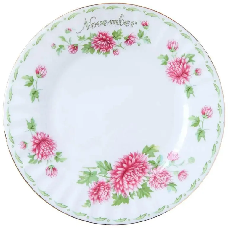 Vintage Flower Bone China Teller - Elegantes Küchengeschirr