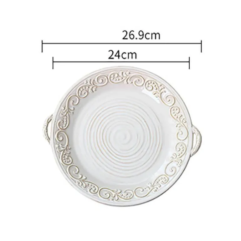 Vintage geprägter Keramikteller - Dekoratives Geschirr