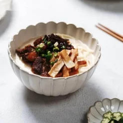 Vintage Gestreiftes Esstischset aus Keramik - Küchengeschirr