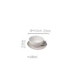 Vintage Gestreiftes Esstischset aus Keramik - Küchengeschirr