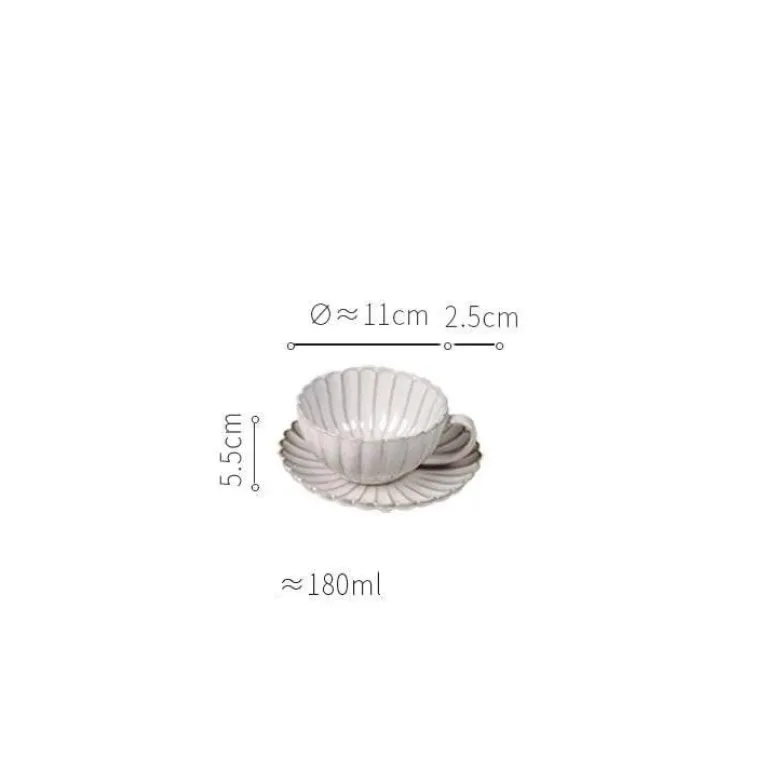 Vintage Gestreiftes Esstischset aus Keramik - Küchengeschirr