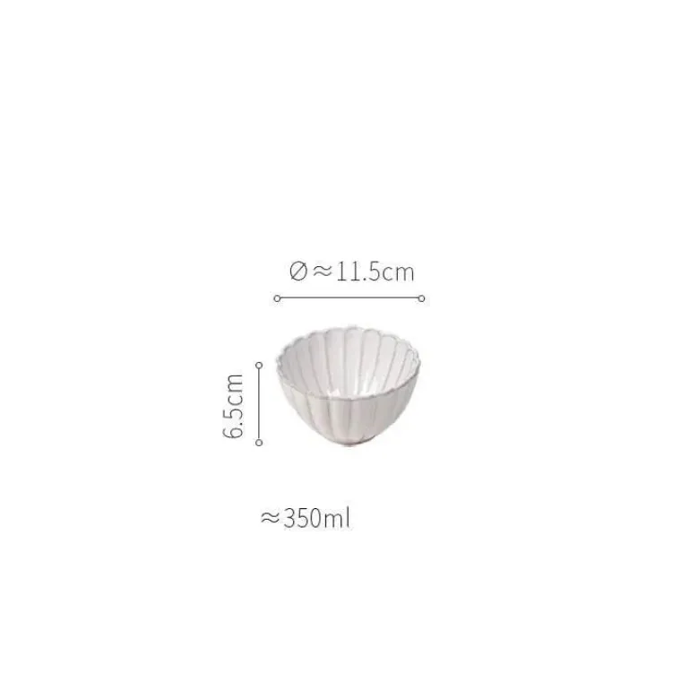 Vintage Gestreiftes Esstischset aus Keramik - Küchengeschirr