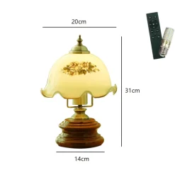 Vintage Glasblumen Tischlampe - Retro Beleuchtung Dekor