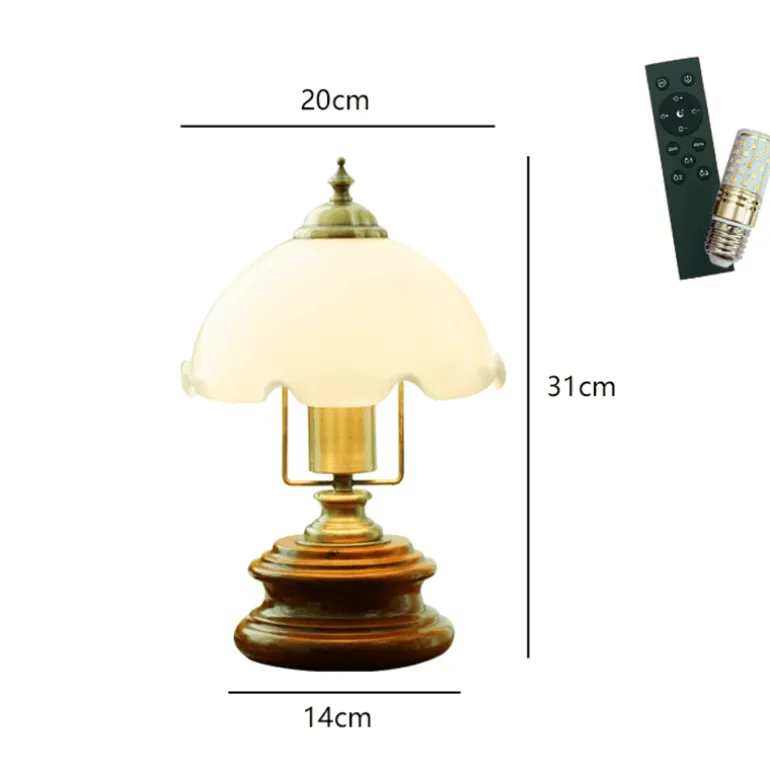 Vintage Glasblumen Tischlampe - Retro Beleuchtung Dekor