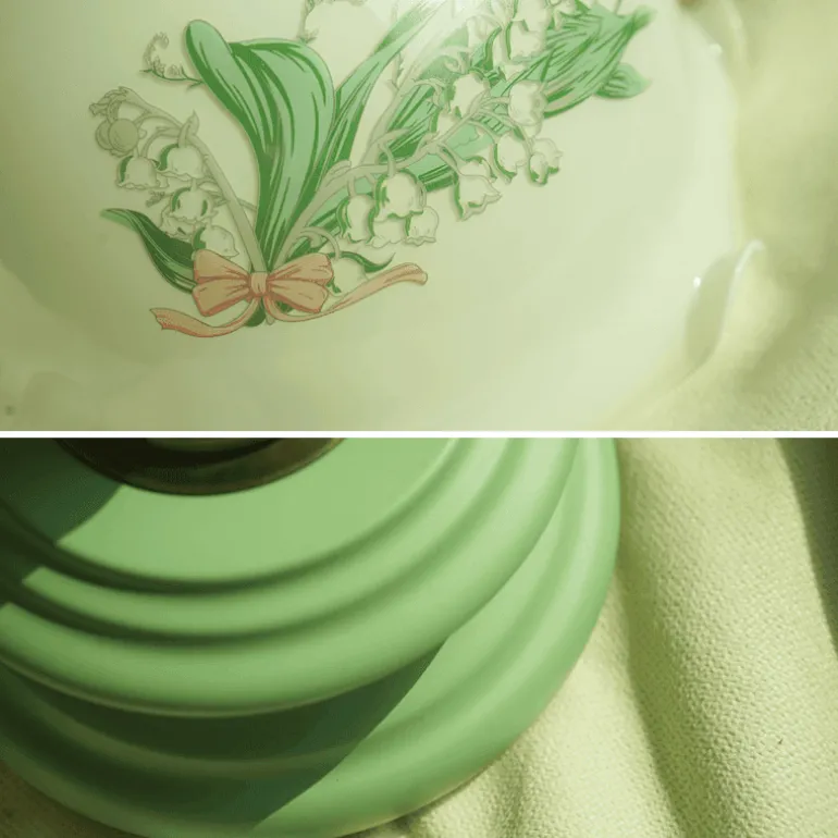 Vintage Glasblumen Tischlampe - Retro Beleuchtung Dekor