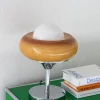 Vintage Glass Table Lamp – Chromed Metal
