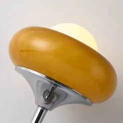 Vintage Glass Table Lamp – Chromed Metal