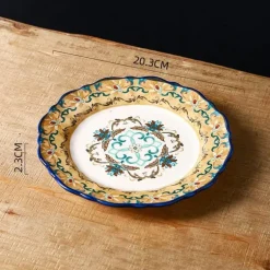 Vintage Handbemalter Keramik-Essteller - Dekoratives Geschirr