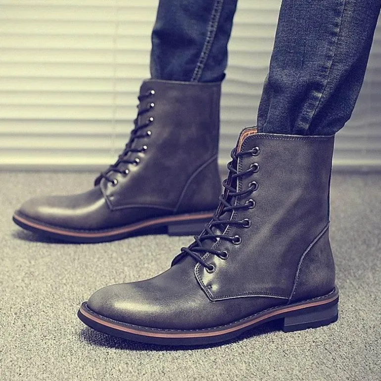 Vintage Herren Winterstiefel – Stilvolles warmes Schuhwerk