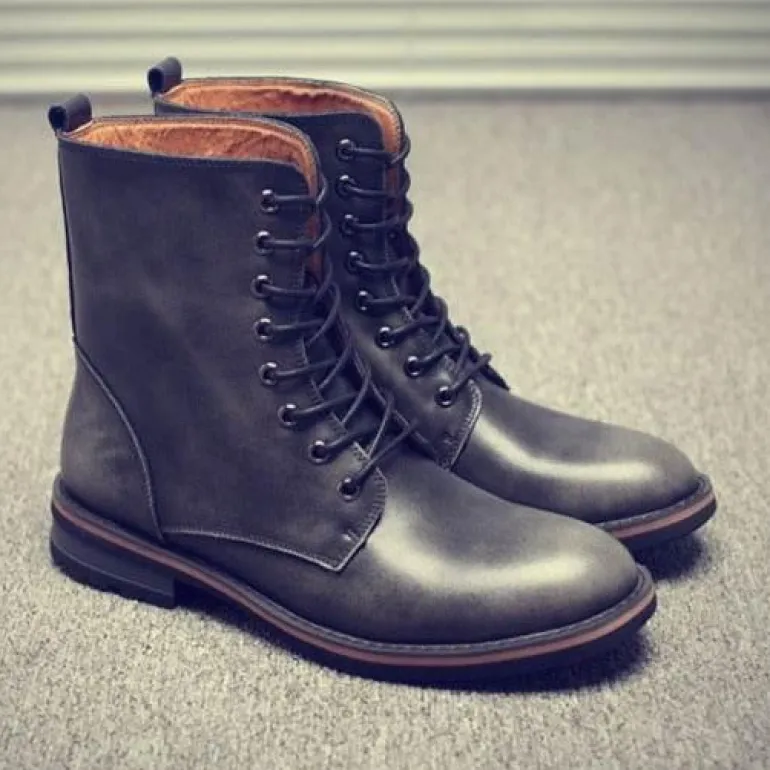 Vintage Herren Winterstiefel – Stilvolles warmes Schuhwerk