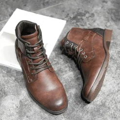 Vintage High-Cut Schnürstiefel für Herren im Winter – modisches warmes Schuhwerk