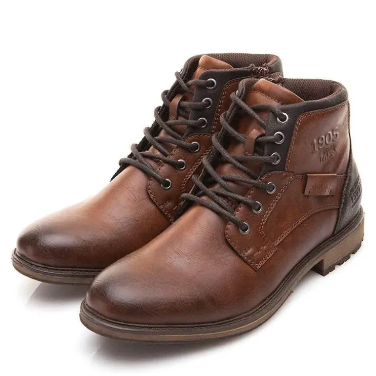 Vintage High-Cut Schnürstiefel für Herren im Winter – modisches warmes Schuhwerk