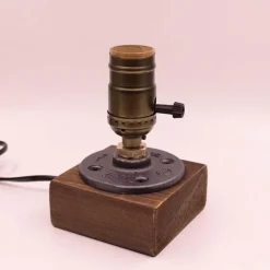 Vintage Industrial Dimmable Wooden Table Lamp - Retro Home Decor Lighting