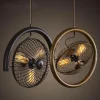 Vintage Iron Retro Ceiling Fan Chandelier Lamp