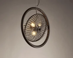 Vintage Iron Retro Ceiling Fan Chandelier Lamp