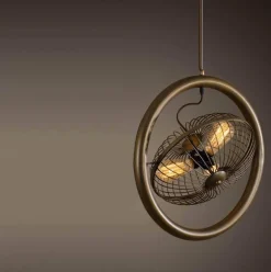 Vintage Iron Retro Ceiling Fan Chandelier Lamp