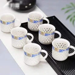 Vintage Jingdezhen Blau Weiß Porzellan Teetassen Set