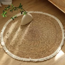 Vintage Jute Rattan Teppich - Quaste Home Decor Teppich