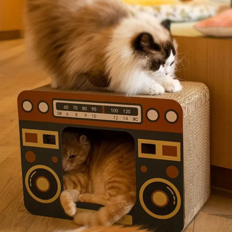 Vintage Katzenkratzbrettbett - DIY Haustiermöbel