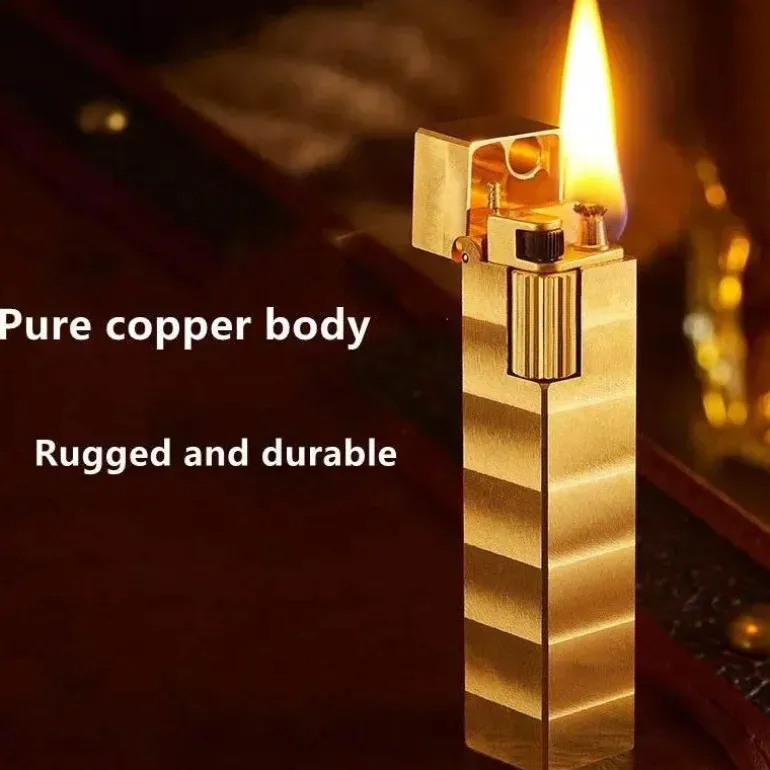 Vintage Kupfer Kerosin Feuerzeug - Handgemachtes Retro Flammenwerkzeug