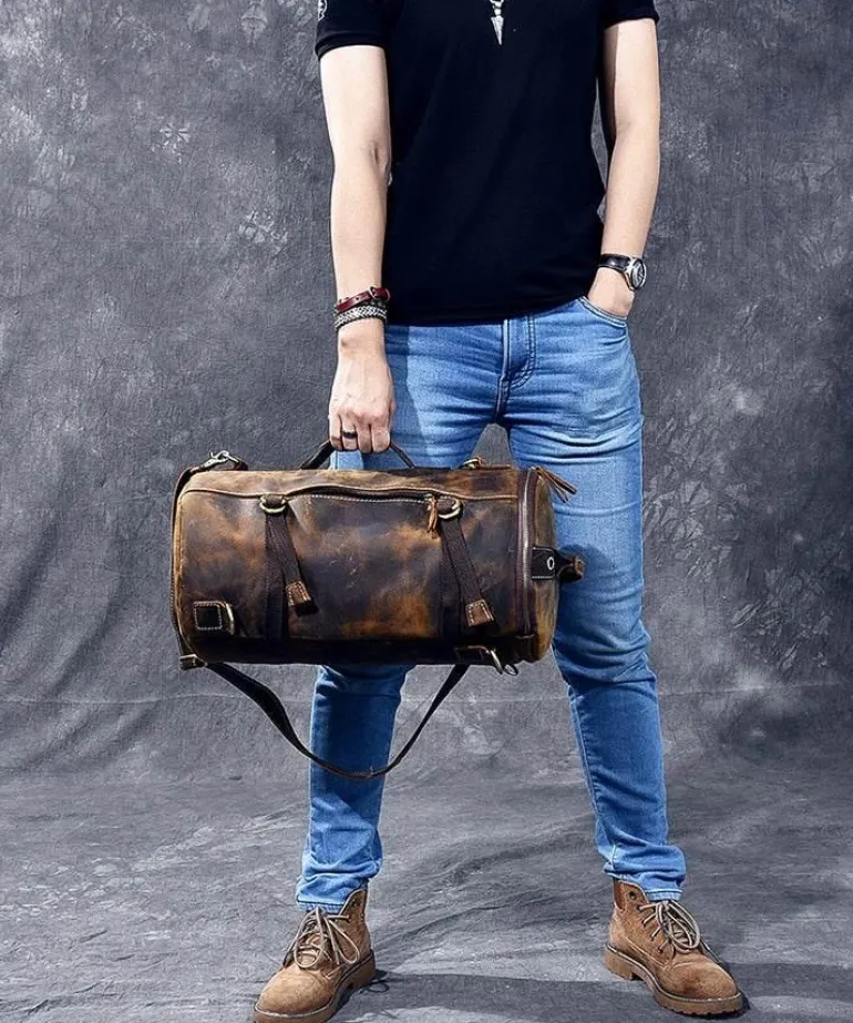 Vintage Lederrucksack - Klassische Herren Messenger Bag