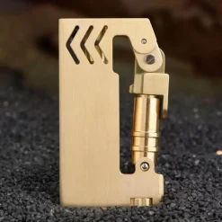 Vintage Messing Kerosin Feuerzeug - Antikes mechanisches Flammenwerkzeug