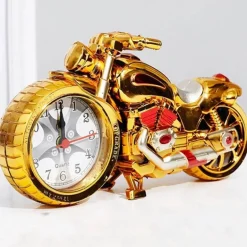 Vintage Motorrad Wecker - Retro Nachttischuhr