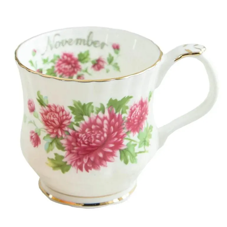 Vintage Phnom Penh Blumenbecher - Elegante Teetasse mit Handgriff für das Home Office