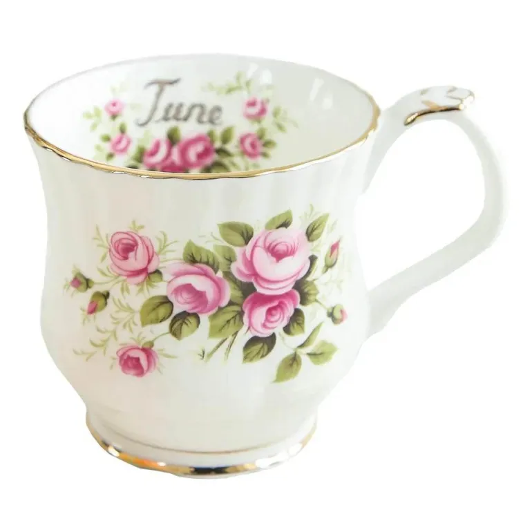 Vintage Phnom Penh Blumenbecher - Elegante Teetasse mit Handgriff für das Home Office