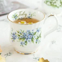 Vintage Phnom Penh Blumenbecher - Elegante Teetasse mit Handgriff für das Home Office