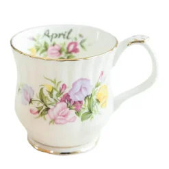 Vintage Phnom Penh Blumenbecher - Elegante Teetasse mit Handgriff für das Home Office