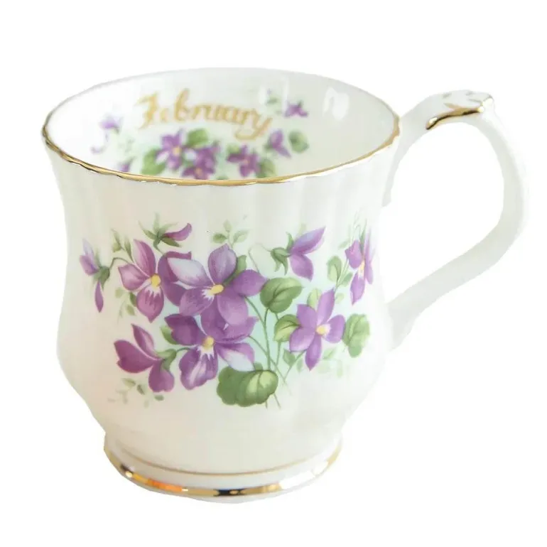Vintage Phnom Penh Blumenbecher - Elegante Teetasse mit Handgriff für das Home Office